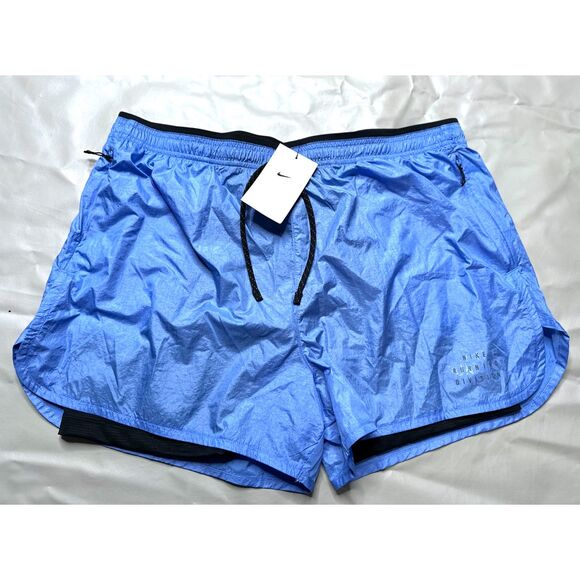 Nike Men’s XL Repel 2-n-1 Running 7" Shorts Blue Black FB8544 450 NEW - Picture 3 of 12